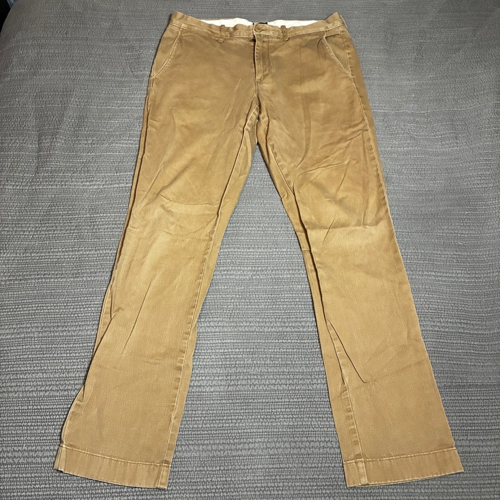 J.Crew 770 Straight Fit Chino Pants Mens 32x28.5 Brown Khaki Tan Cotton Stretch
